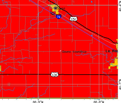 Downs township, IL map