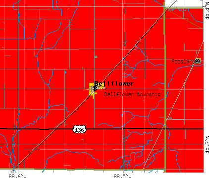 Bellflower township, IL map