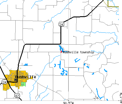 Rushville township, IL map
