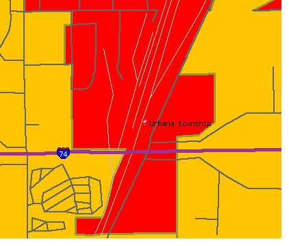 Urbana township, IL map
