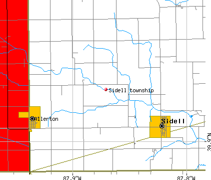 Sidell township, IL map