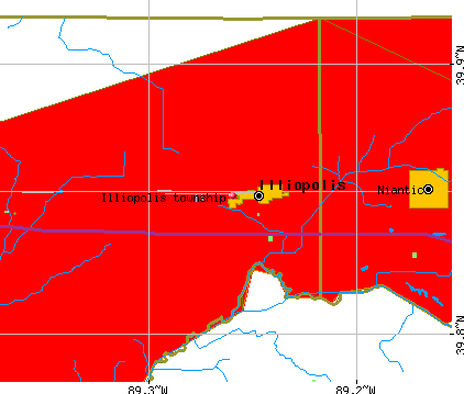 Illiopolis township, IL map