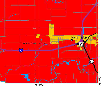 Harristown township, IL map