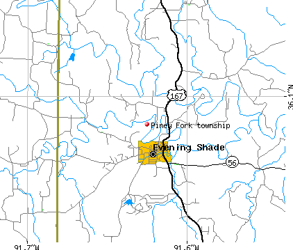 Piney Fork township, AR map