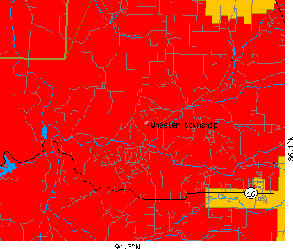 Wheeler township, AR map