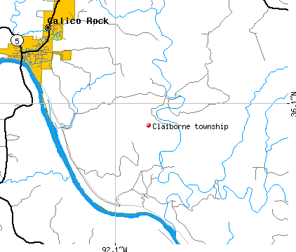 Claiborne township, AR map