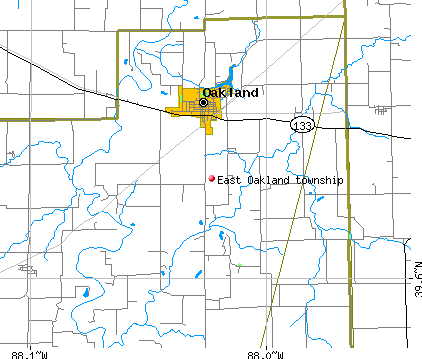 East Oakland township, IL map