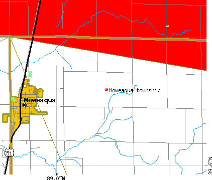 Moweaqua township, IL map