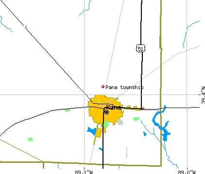 Pana township, IL map