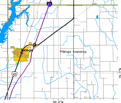 Neoga township, IL map