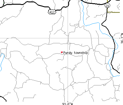 Purdy township, AR map