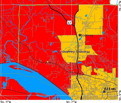 Godfrey township, IL map