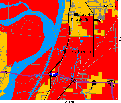 Chouteau township, IL map