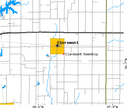 Claremont township, IL map