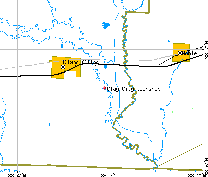 Clay City township, IL map