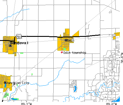 Odin township, IL map