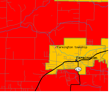 Farmington township, AR map