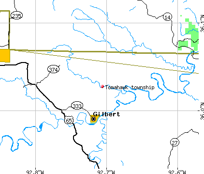 Tomahawk township, AR map