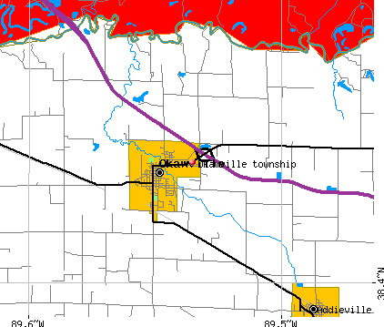 Okawville township, IL map