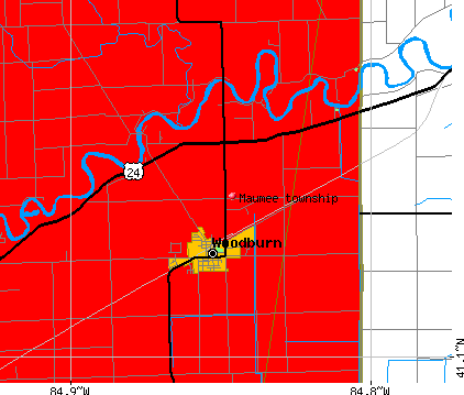 Maumee township, IN map