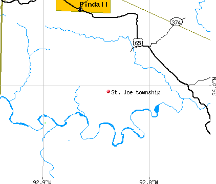 St. Joe township, AR map