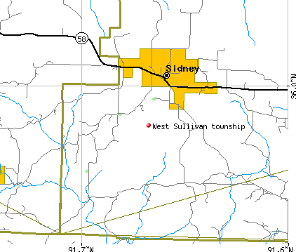 West Sullivan township, AR map