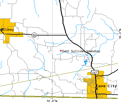 East Sullivan township, AR map
