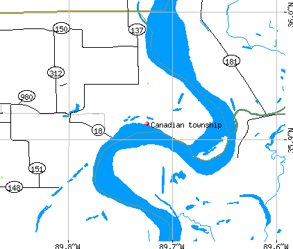 Canadian township, AR map