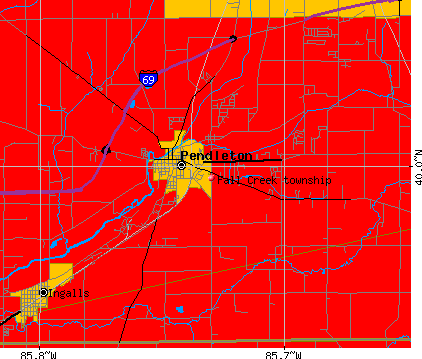 Fall Creek township, IN map