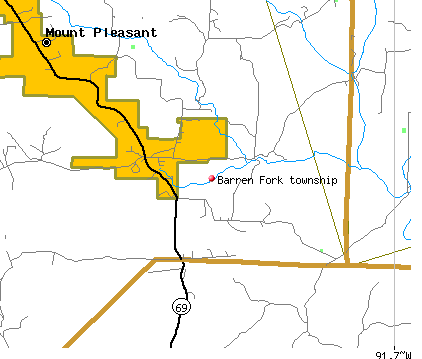 Barren Fork township, AR map