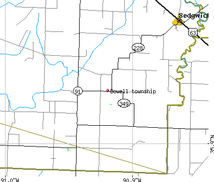 Dowell township, AR map