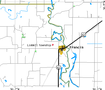 Liddell township, AR map
