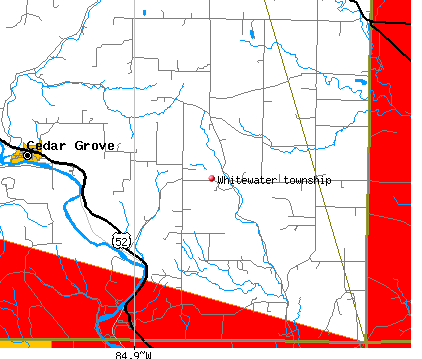 Whitewater township, IN map
