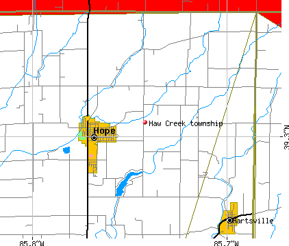 Haw Creek township, IN map
