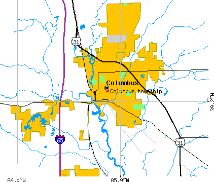 Columbus township, IN map