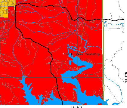 Salt Creek township, IN map