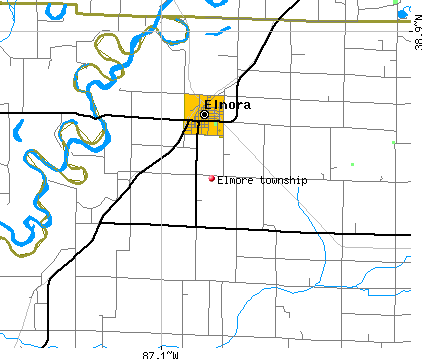 Elmore township, IN map