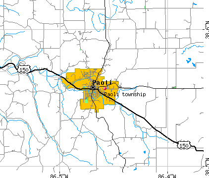 Paoli township, IN map