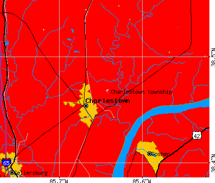 Charlestown township, IN map