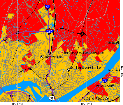 Jeffersonville township, IN map