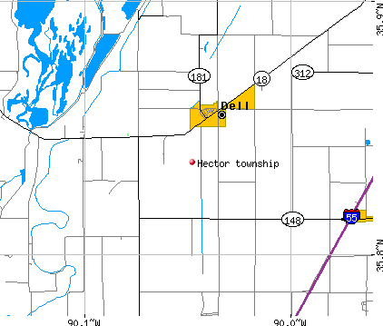 Hector township, AR map