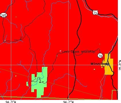Lees Creek township, AR map