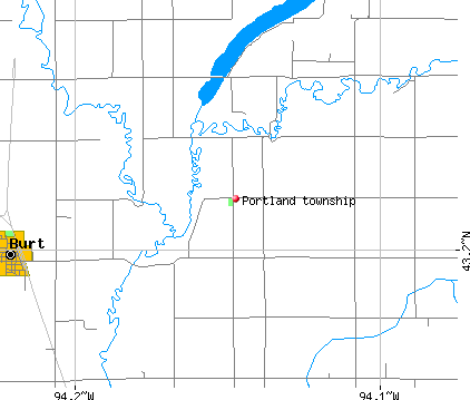 Portland township, IA map