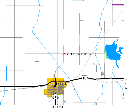 Britt township, IA map