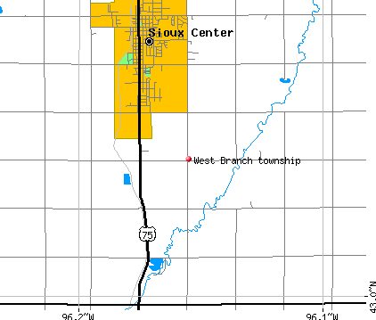 West Branch township, IA map