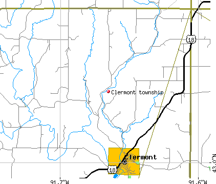 Clermont township, IA map