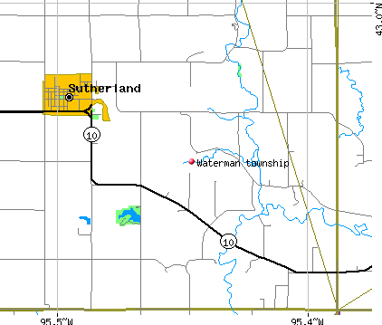 Waterman township, IA map