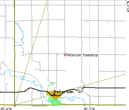 Peterson township, IA map