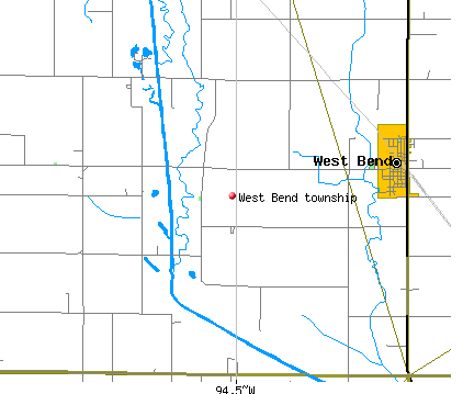 West Bend township, IA map