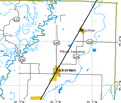 Bird township, AR map